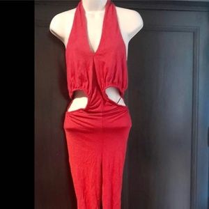 Puppets and Puppets Michael Stars Jumpsuit Onesie Catsuit Cut In Red Sparkle